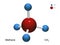 Isolated 3D model of a molecule of methane