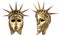 Isolated 3d render illustration of Statue Of Liberty golden mask