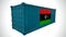 Isolated 3d rendering shipping sea cargo container textured with National flag of Libya