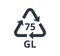 Isolated 75 GL icon for light leaded glass. Concept of ecology and packaging.