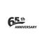 Isolated abstract black 65th anniversary logo on white background. 65 number logotype. Sixty -five years jubilee