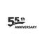 Isolated abstract black color 55th anniversary logo on white background. 55 number logotype. Fifty-five years