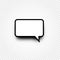 Isolated abstract black and white color comic speech balloon icon on checkered background, dialogue box sign, dialog