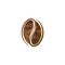 Isolated abstract brown color coffee bean logo. Energetic drink logotype. Natural seed icon. Vector cacao illustration.