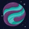 Isolated abstract colored scifi planet icon Vector