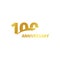 Isolated abstract golden 100th anniversary logo on white background. 100 number logotype. One hundred years jubilee