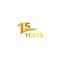 Isolated abstract golden 15th anniversary logo on white background. 15 number logotype. Fifteen years jubilee