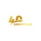 Isolated abstract golden 40th anniversary logo on white background. 40 number logotype. Forty years jubilee celebration