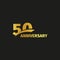 Isolated abstract golden 50th anniversary logo on black background.