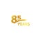 Isolated abstract golden 85th anniversary logo on white background. 85 number logotype. Eighty-five years jubilee