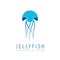 Isolated abstract jellyfish on white background. Meduse logo sign of fishing trade. Future food