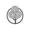 Isolated abstract tree in circle  illustration. Spiral branches on plants logo