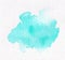 Isolated abstract watercolor spot for wedding design and Valentine`s day. Tiffany, turquoise, blue.