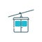 Isolated aerial tramway vehicle vector design