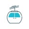 Isolated aerial tramway vehicle vector design