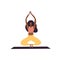 Isolated Afro-american woman doing yoga