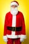 Isolated aged male dresses in Santa attire