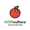 Isolated agriculture logo on white background. Original multi colored vector illustration of stylized apple. 