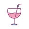 Isolated alcohol cocktail line and fill style icon vector design