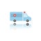 Isolated ambulance color icon with reflection