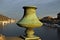 Isolated amphora on the bridge Prague, Czech Republic