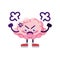 Isolated angry brain cartoon