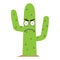 Isolated angry cactus character