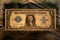 Isolated antique on Dollar banknote. Historic Silver Certificate Dollar bill