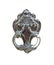 Isolated antique door handle on the entrance of a house on Malta. Italian traditional doorknob on white background. Old ornate