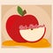 Isolated apple rosh hashana cartoon