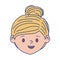 Isolated avatar blond woman head vector design