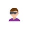 Isolated avatar with smartglasses icon flat design