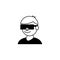 Isolated avatar with smartglasses icon line design