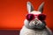 Isolated background highlights bunnys trendy glasses and charismatic charm