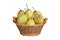 Isolated basket of pears
