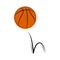 Isolated basketball ball with a bounce effect