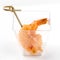 Isolated batter shrimp canapes in a glass