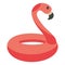 Isolated beach lifesaver with flamingo shape icon Vector