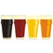 isolated beer glasses set