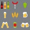 Isolated beer icons set. Beer icons collection.