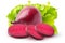 Isolated Beetroots. Whole beetroot and slices with leaves isolated on white background with clipping path.