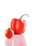 Isolated bell pepper and tomato