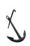 Isolated Big fisherman black ancient iron anchor