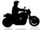 Isolated biker with clipping path