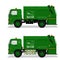 Isolated biodegradable garbage truck on transparent background