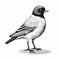 Isolated Bird In Woodcut Style Vector Illustration