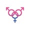 Isolated bisexual gender symbol vector design