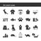 Isolated black collection icons of dog, cat, parrot, fish, aquarium, animal food, collar, turtle, kennel, grooming accessories, ca