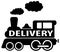 Isolated black delivery train