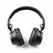 Isolated Black Hifi Headphones With Clipping Path